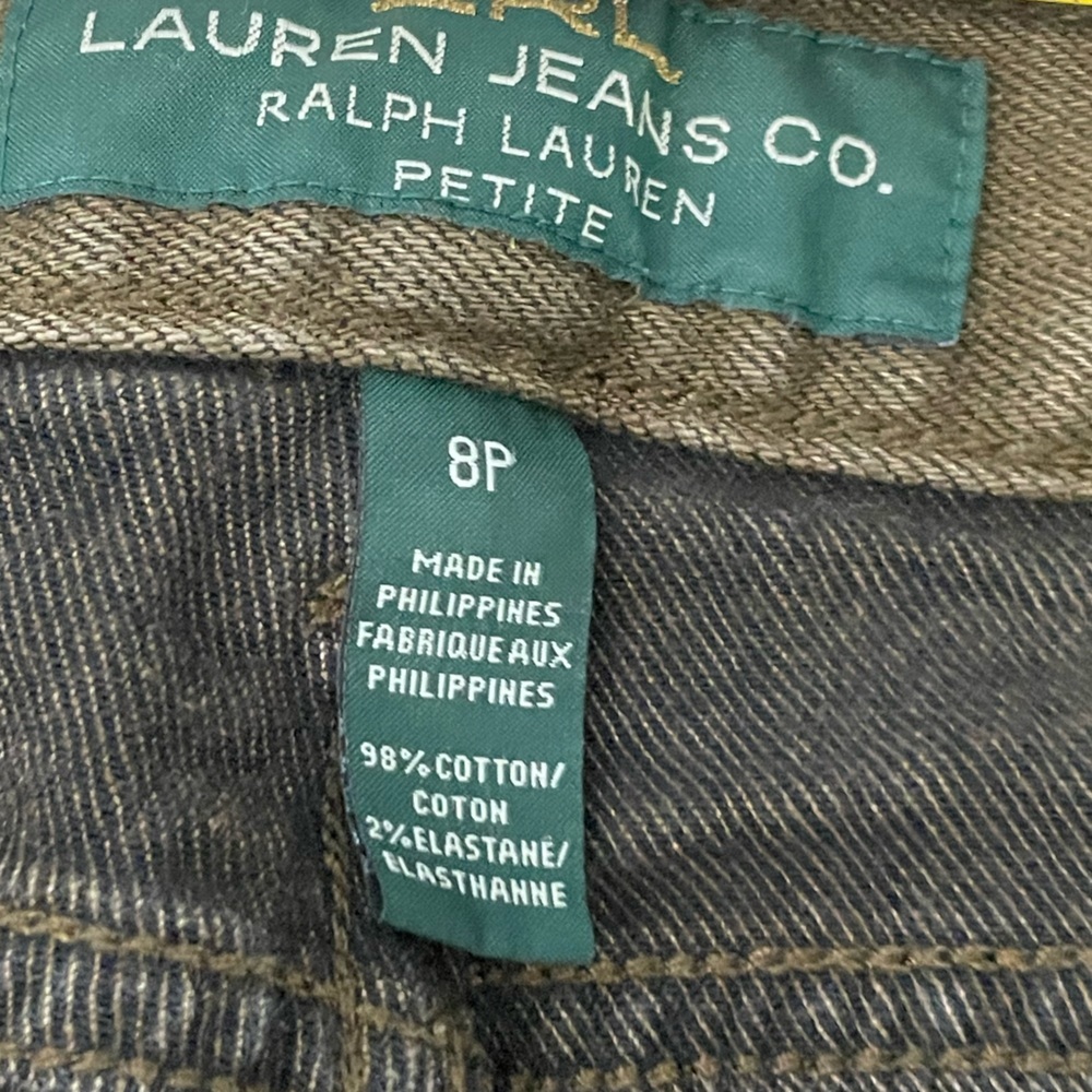 Vintage Lauren Ralph Lauren Brown Cargo Pocket Jeans Pants Size 8P Petite - Picture 4 of 8